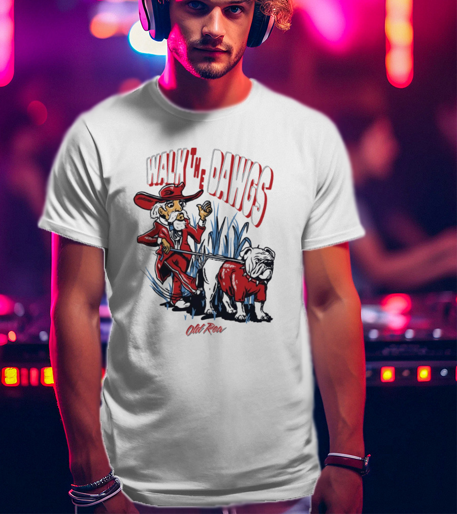 Walk The Dawgs Old Row Georgia Bulldogs Vs. Ole Miss Rebels T-Shirt