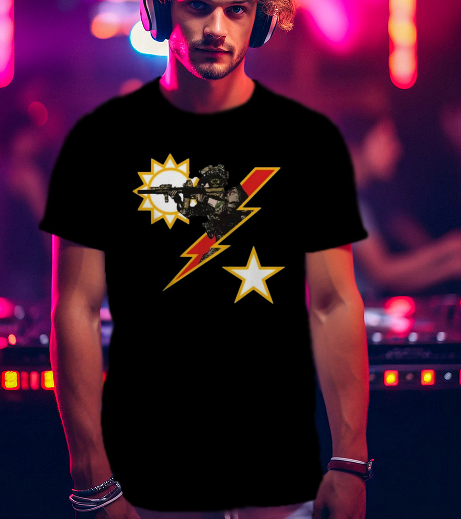 American Trigger Pullers Ranger SSB Sun Soldier Lightning Star T-Shirt