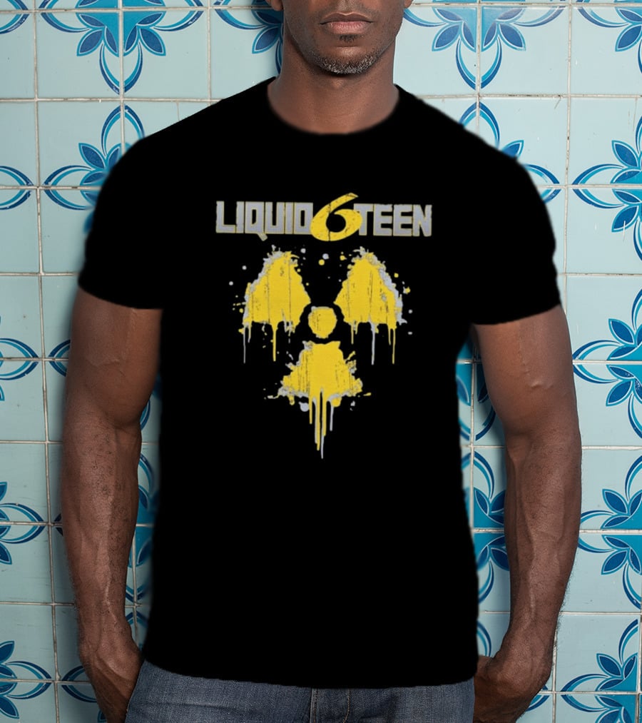LIQUID 6TEEN Radiation Symbol Dripping Effect T-Shirt