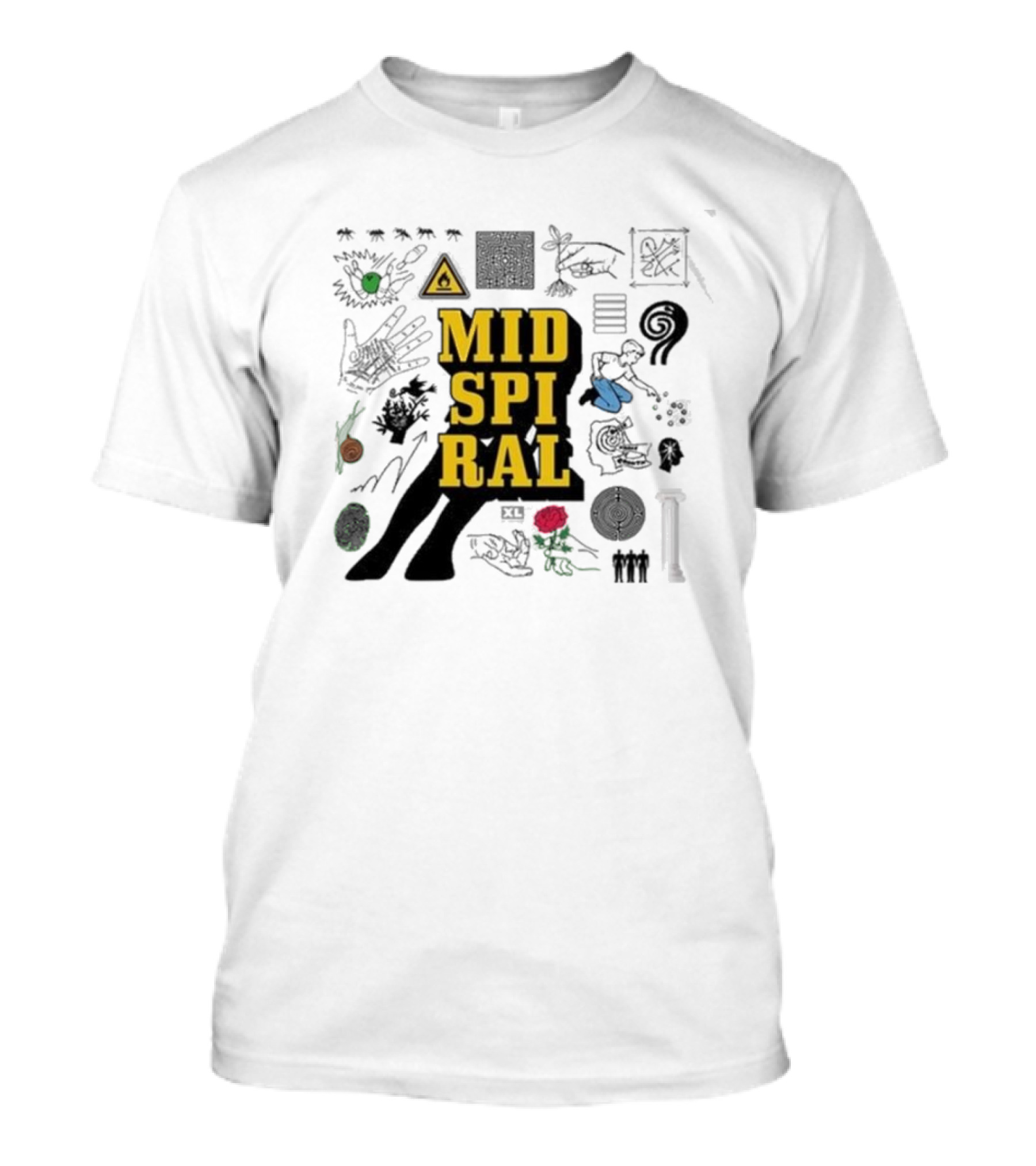 MID SPIRAL BadBadNotGood Ants Eye Spiral Symbol Pillar Rose T-Shirt