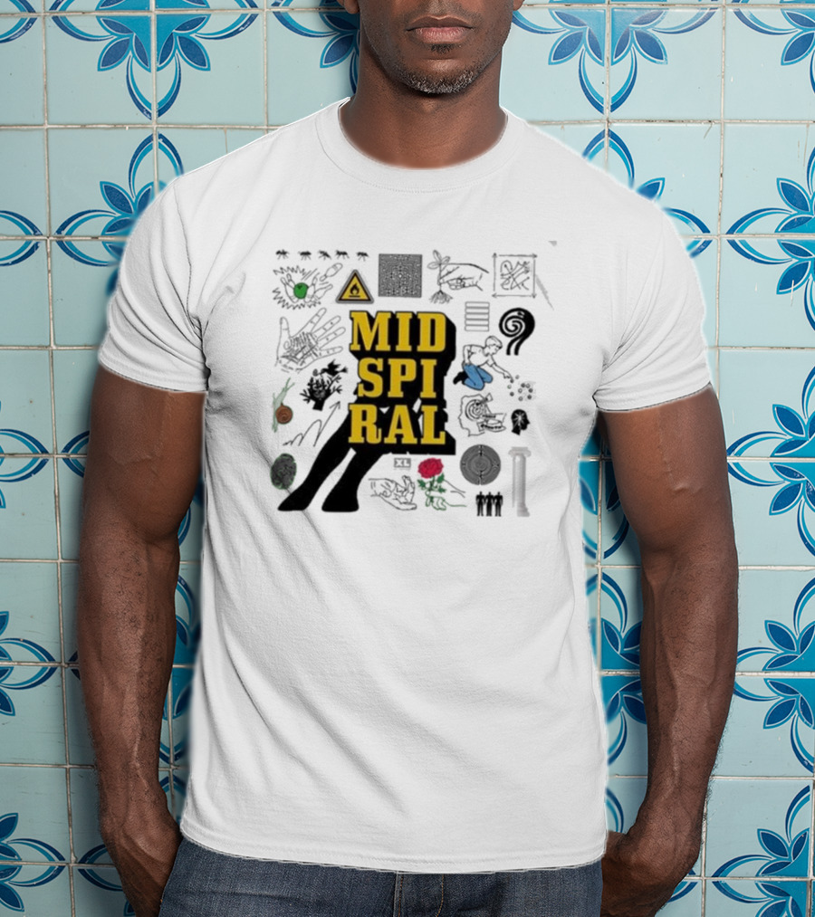 MID SPIRAL BadBadNotGood Ants Eye Spiral Symbol Pillar Rose T-Shirt