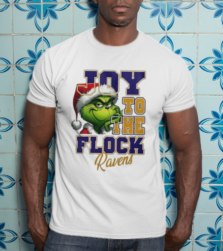 Joy To The Flock Ravens Merry Christmas The Grinch T-Shirt