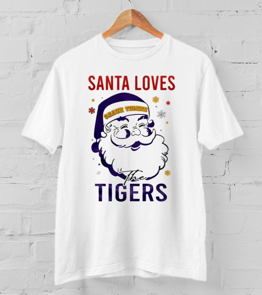 Santa Loves The LSU Tigers Christmas T-Shirt