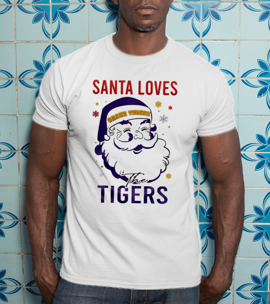 Santa Loves The LSU Tigers Christmas T-Shirt