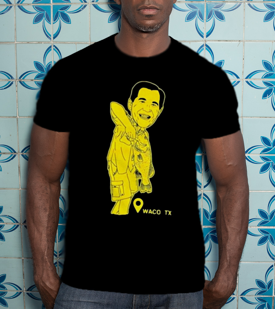 Cott Drew Fishing Caricature Waco TX T-Shirt