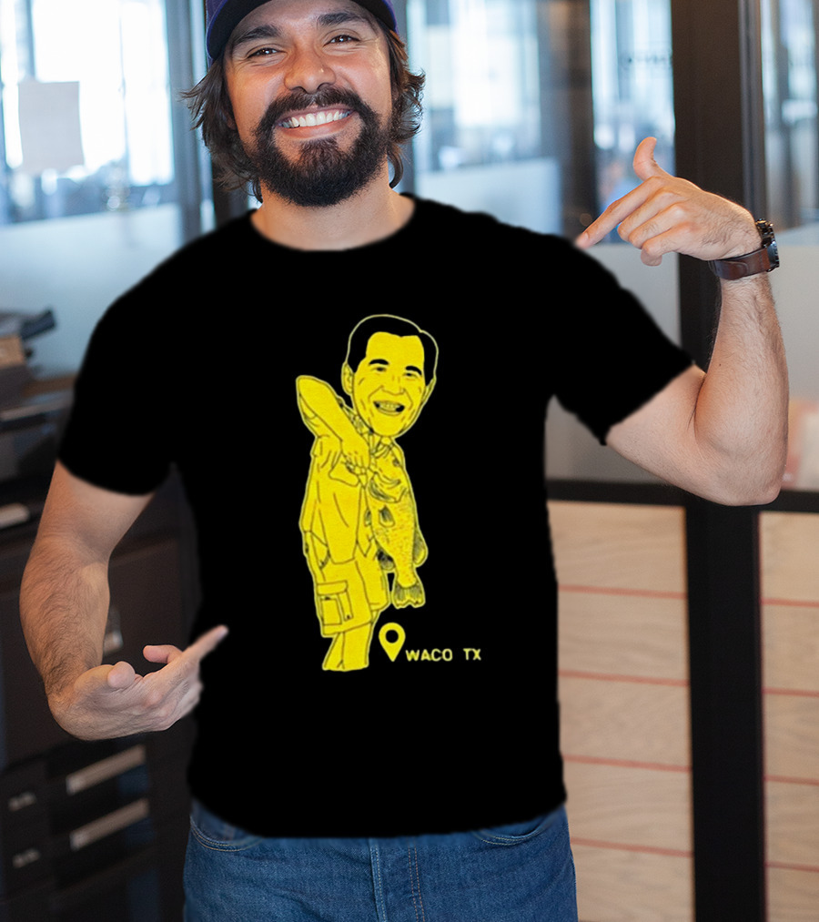 Cott Drew Fishing Caricature Waco TX T-Shirt
