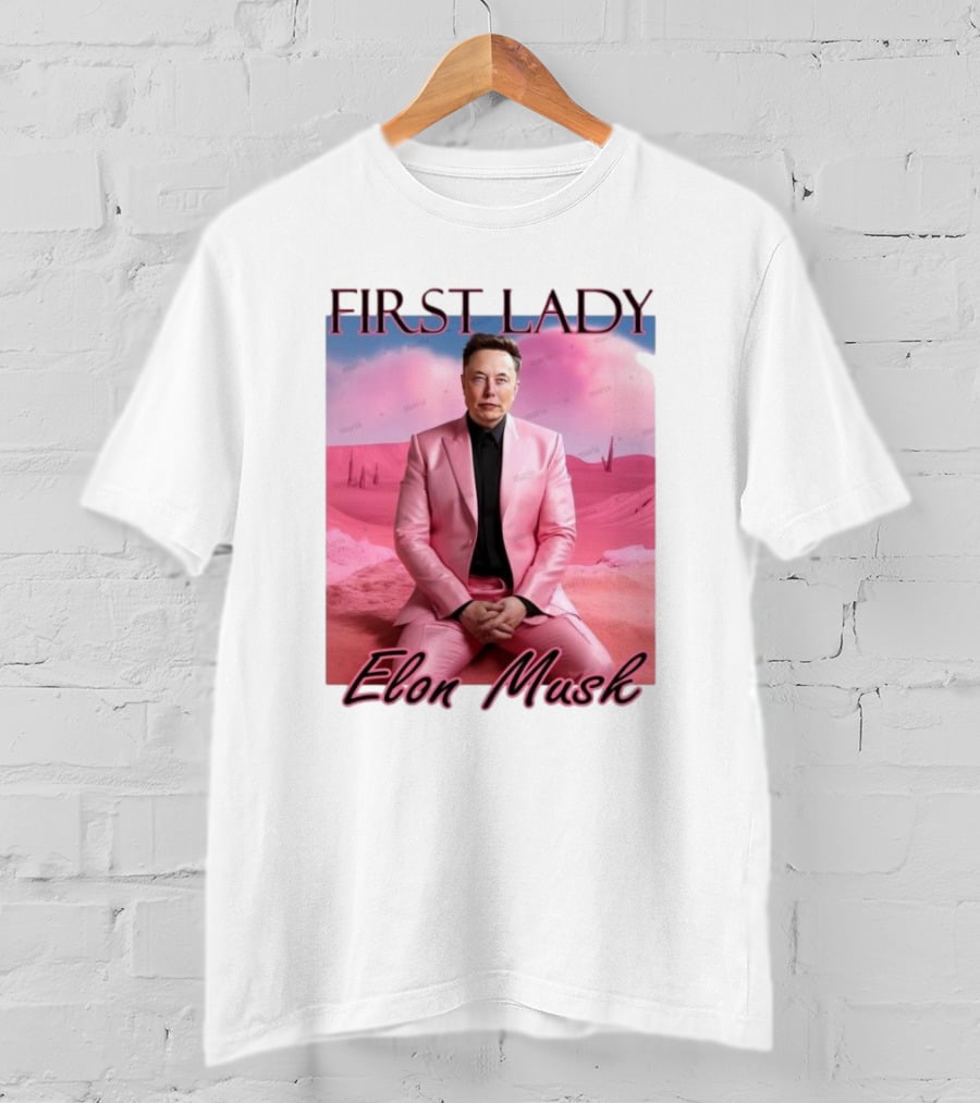 First Lady Elon Musk Pink Suit Portrait T-Shirt