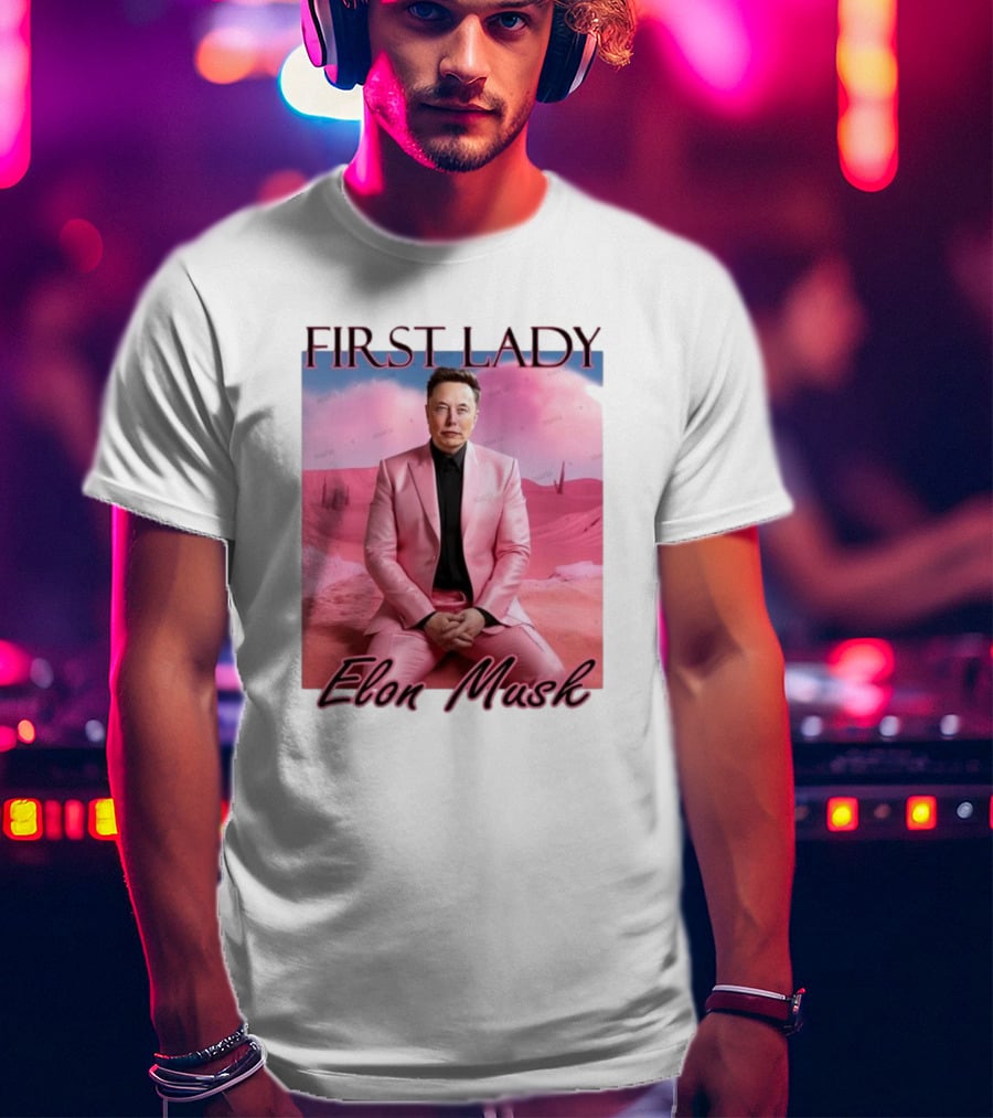 First Lady Elon Musk Pink Suit Portrait T-Shirt