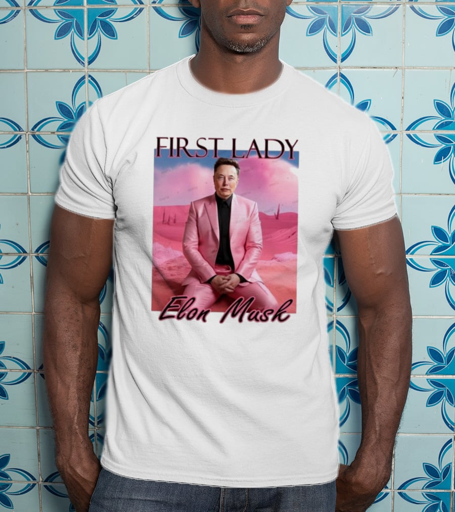 First Lady Elon Musk Pink Suit Portrait T-Shirt
