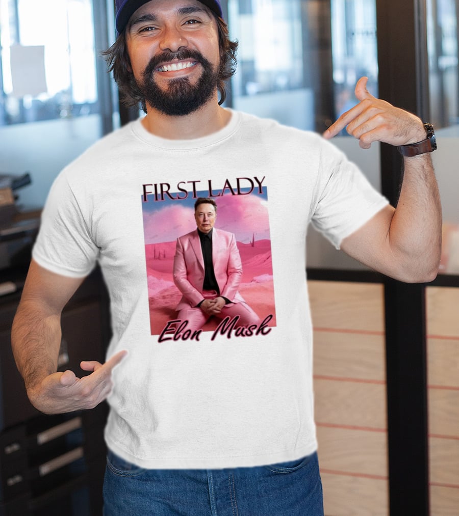 First Lady Elon Musk Pink Suit Portrait T-Shirt