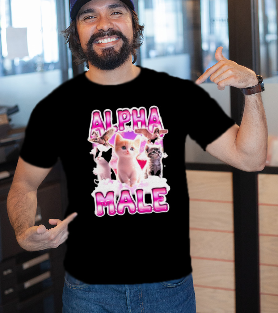 Notsafeforwear Alpha Male Cute Kittens And Birds T-Shirt