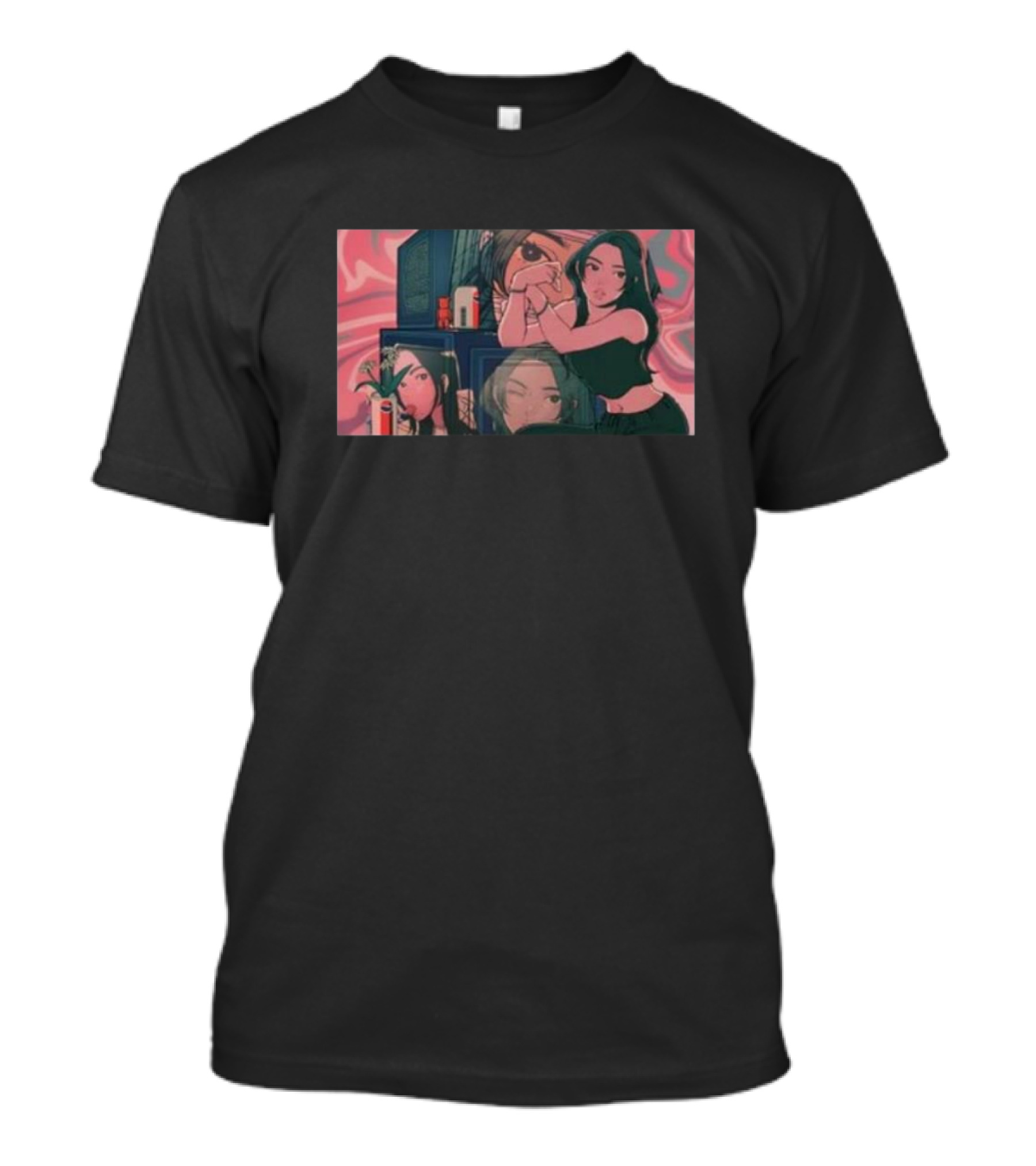 Faroh Simulation Anime Mosaic With Pink Aesthetic And Retro Technology T-Shirt