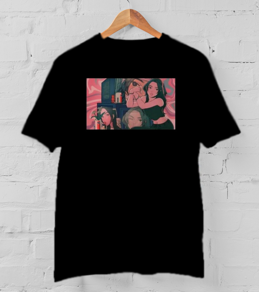 Faroh Simulation Anime Mosaic With Pink Aesthetic And Retro Technology T-Shirt