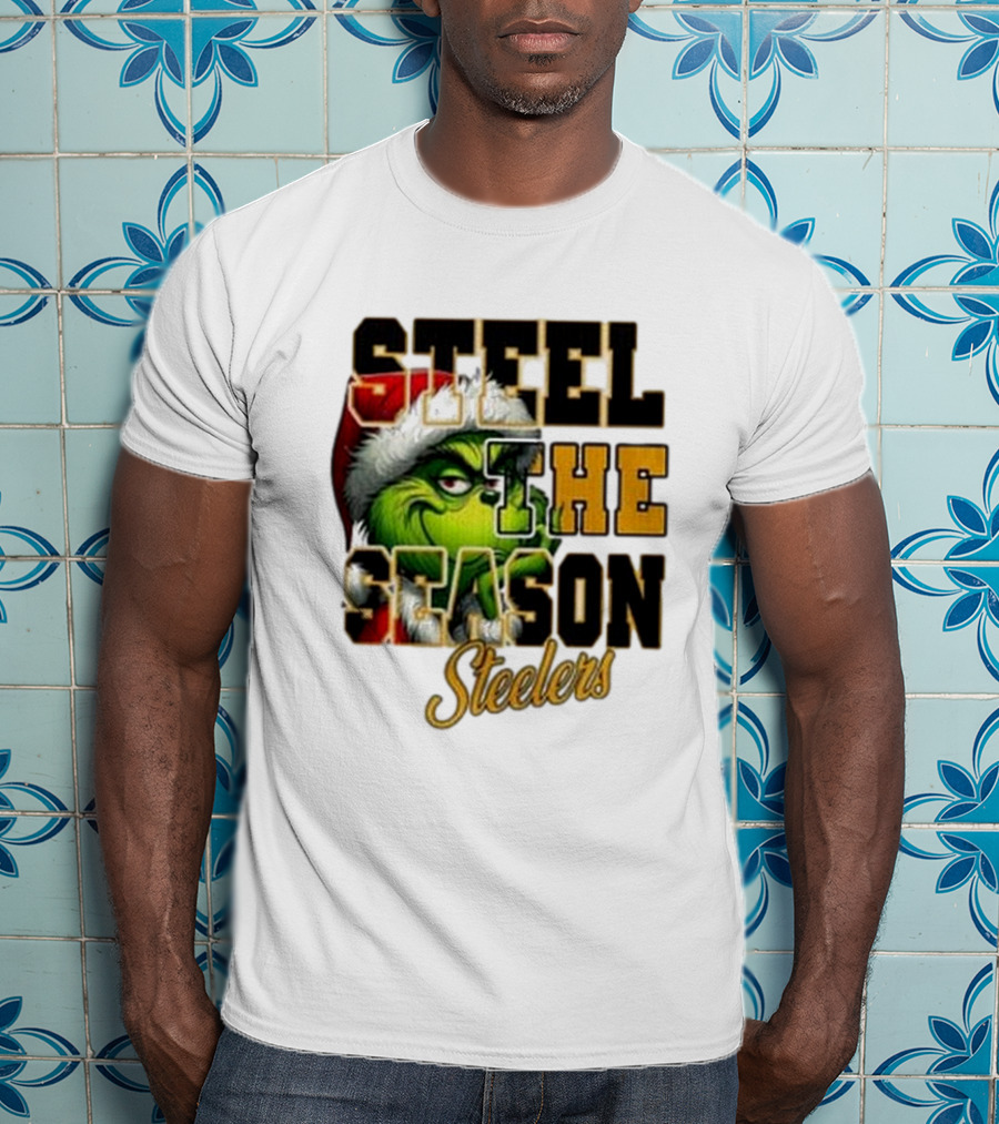 Steel The Season The Grinch Pittsburgh Steelers Merry Christmas T-Shirt