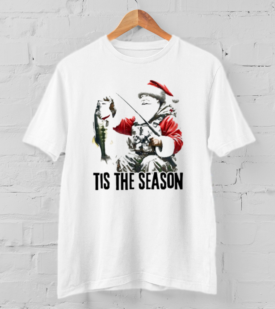 Santa Fishing Tis The Season T-Shirt