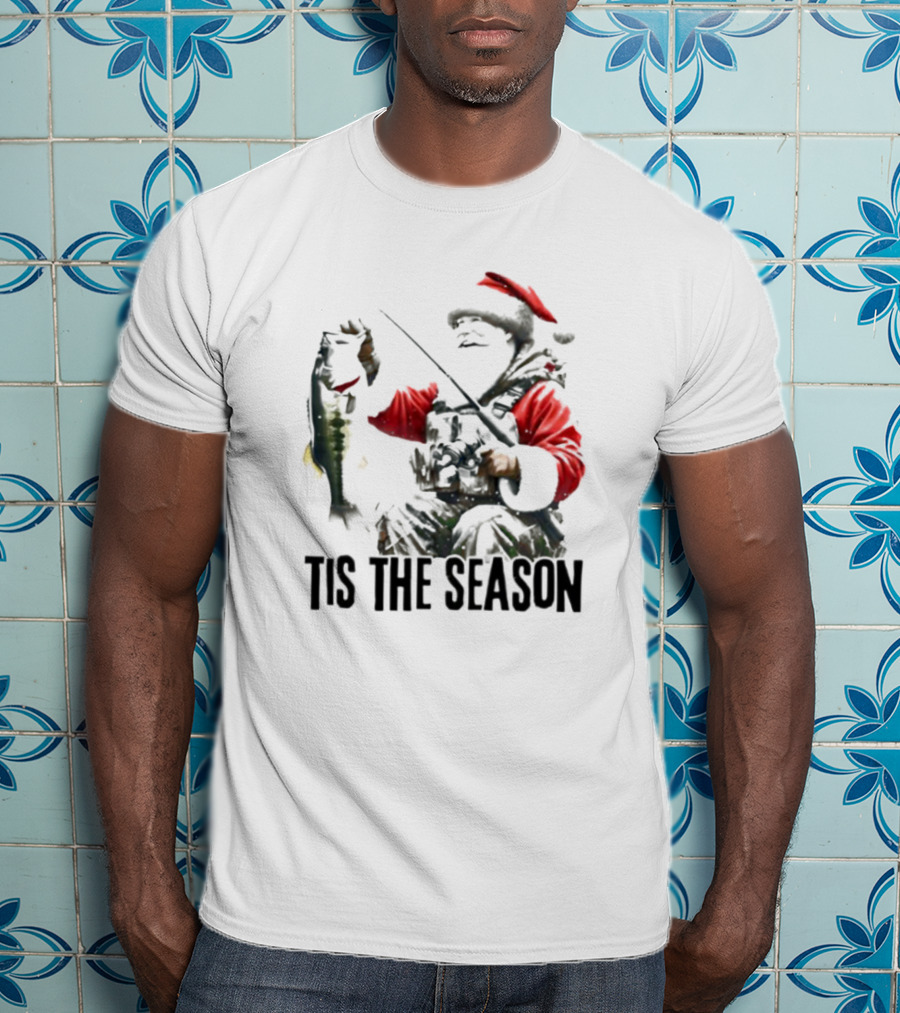 Santa Fishing Tis The Season T-Shirt