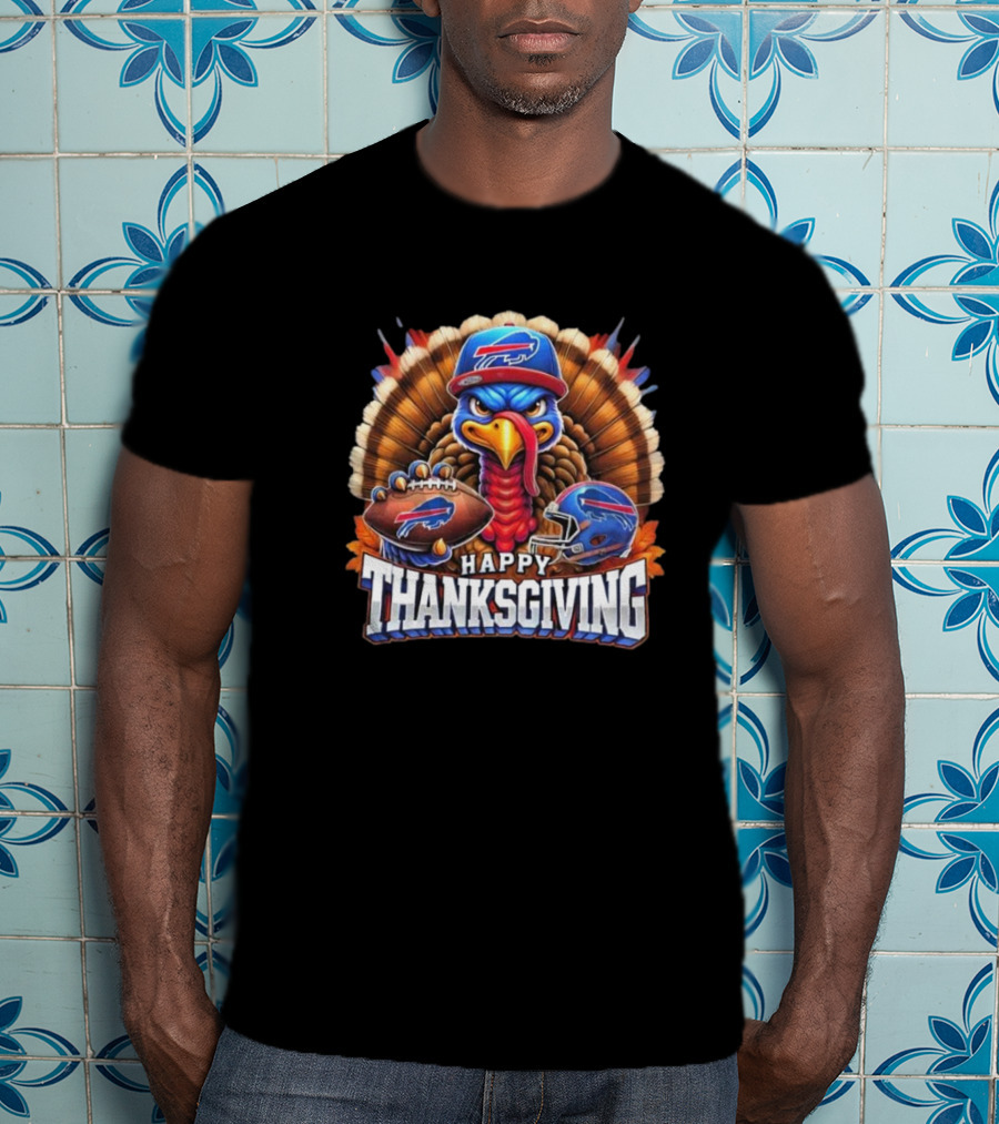 Happy Thanksgiving Buffalo Bills Football Turkey T-Shirt