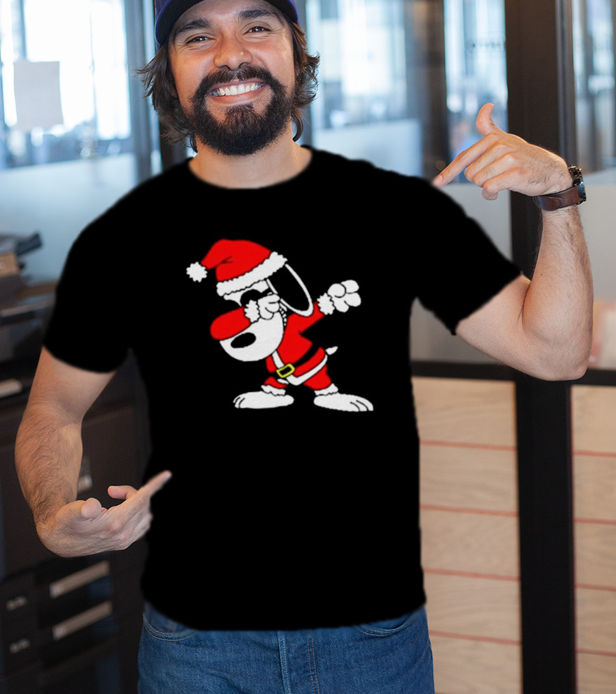 Snoopy Joe Cool Stylish Santa Christmas Dabbing Ugly T-Shirt