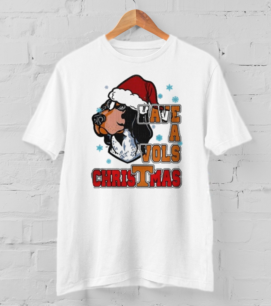 Have A Vols Christmas With Tennessee Volunteers Dog Santa Hat T-Shirt