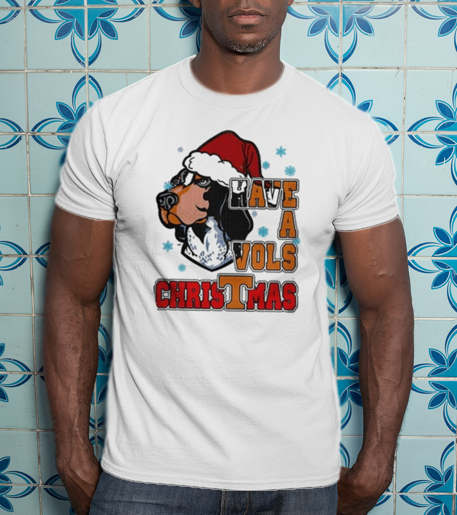Have A Vols Christmas With Tennessee Volunteers Dog Santa Hat T-Shirt