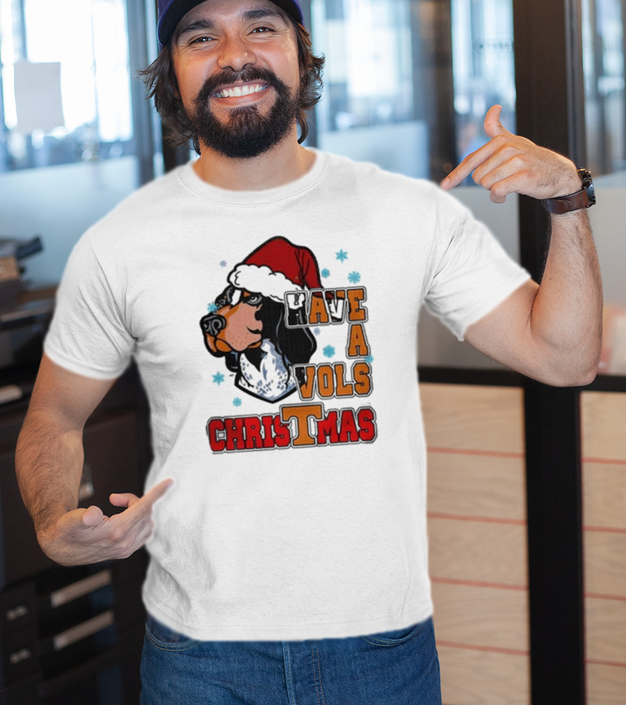 Have A Vols Christmas With Tennessee Volunteers Dog Santa Hat T-Shirt