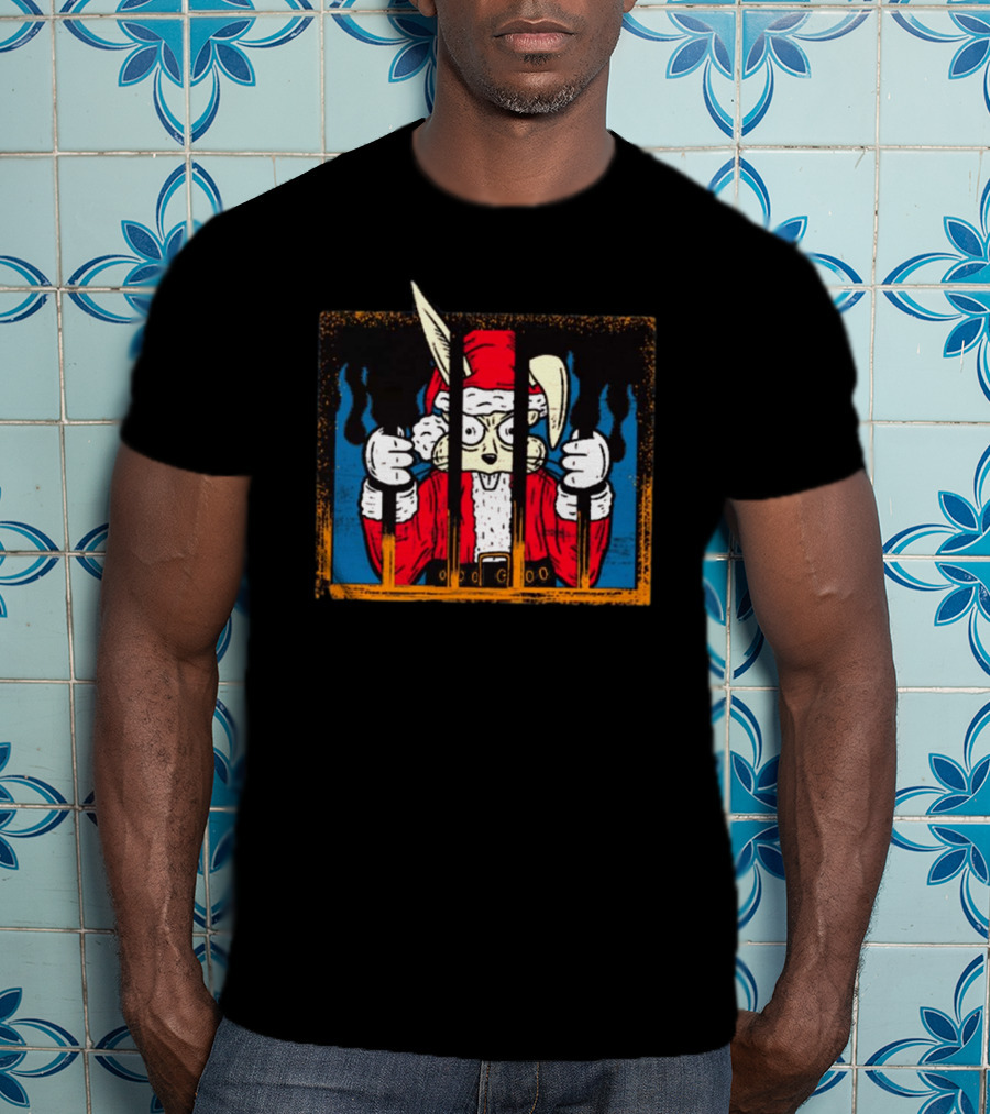 Blink-182 Santa Behind Bars Christmas T-Shirt