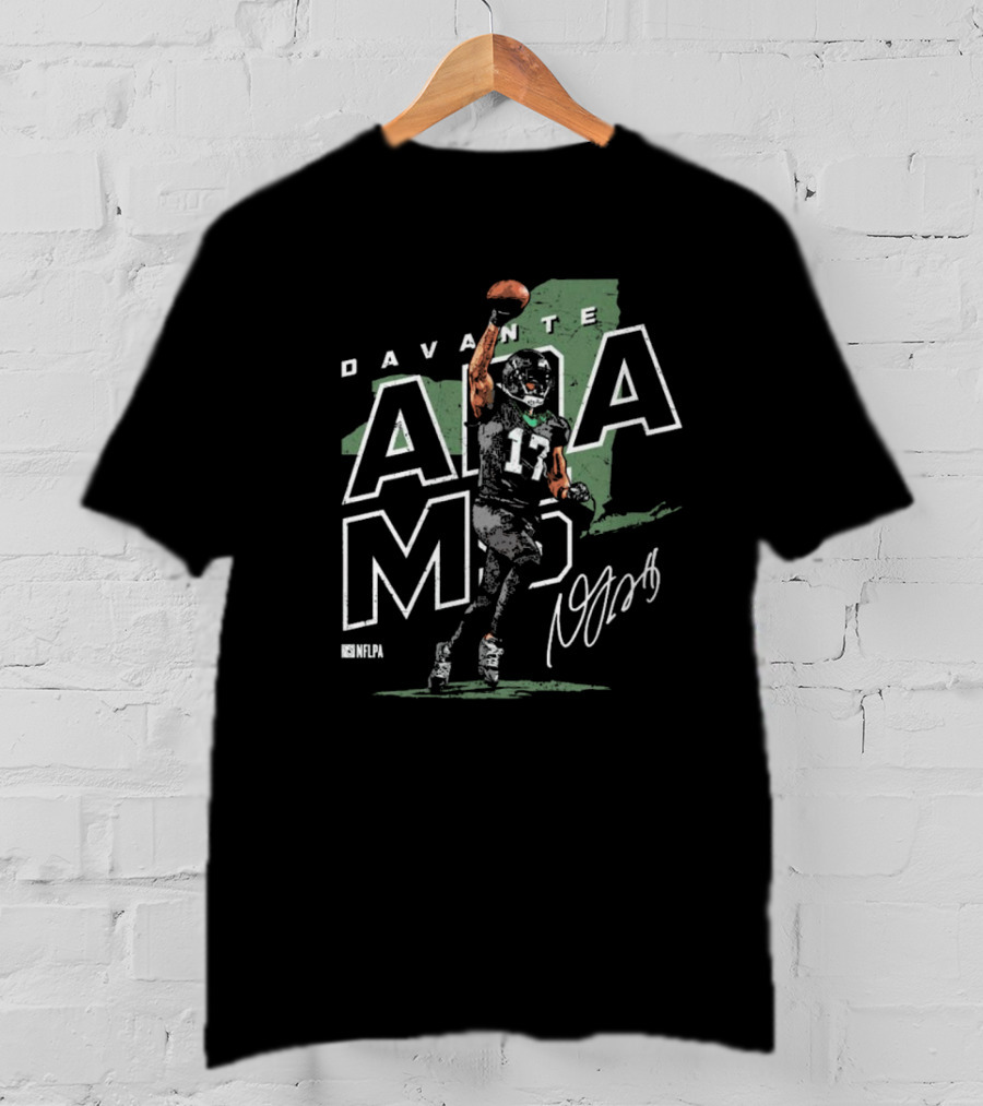 Davante Adams NFLPA New York Jets Map Signature 17 T-Shirt