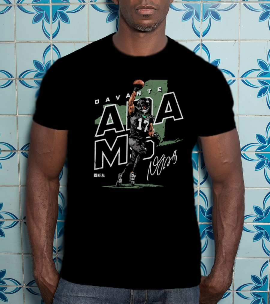 Davante Adams NFLPA New York Jets Map Signature 17 T-Shirt