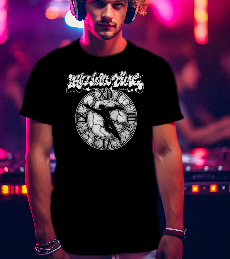 Killing Time Graffiti Roman Numeral Clock T-Shirt