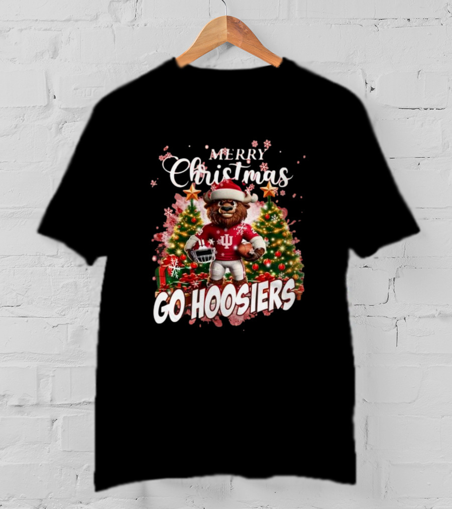 Merry Christmas Go Hoosiers Indiana Hoosiers Mascot T-Shirt