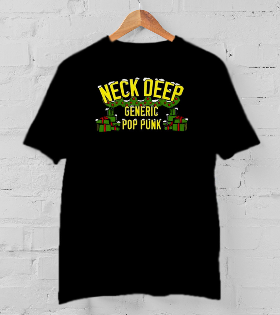 Neck Deep Generic Pop Punk Christmas Holiday Presents And Wreath T-Shirt