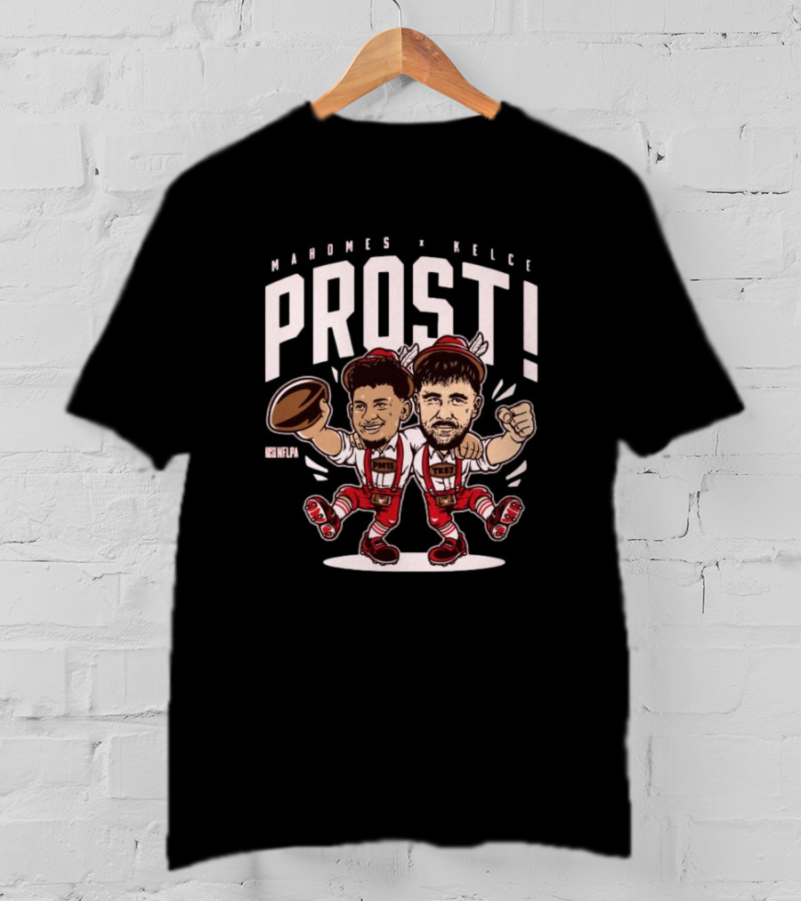 Mahomes Kelce Prost NFLPA Kansas City Chiefs Cartoon T-Shirt