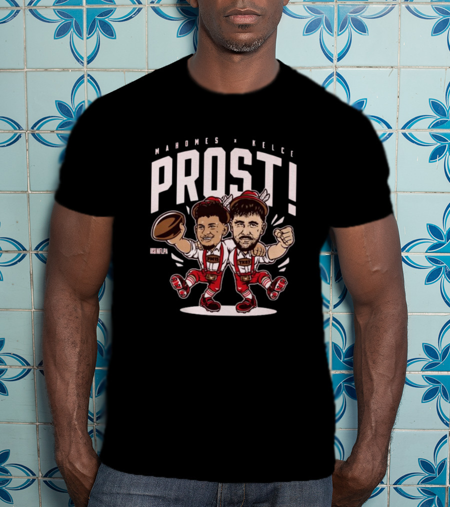 Mahomes Kelce Prost NFLPA Kansas City Chiefs Cartoon T-Shirt