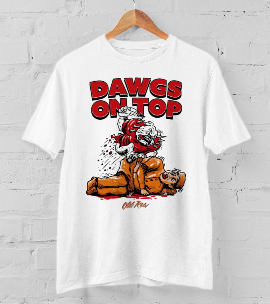 Dawgs On Top Old Row Georgia Bulldogs Vs. Tennessee Volunteers T-Shirt