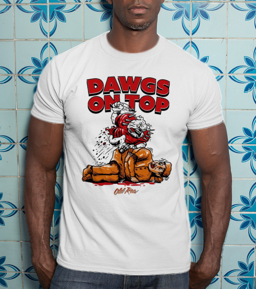 Dawgs On Top Old Row Georgia Bulldogs Vs. Tennessee Volunteers T-Shirt