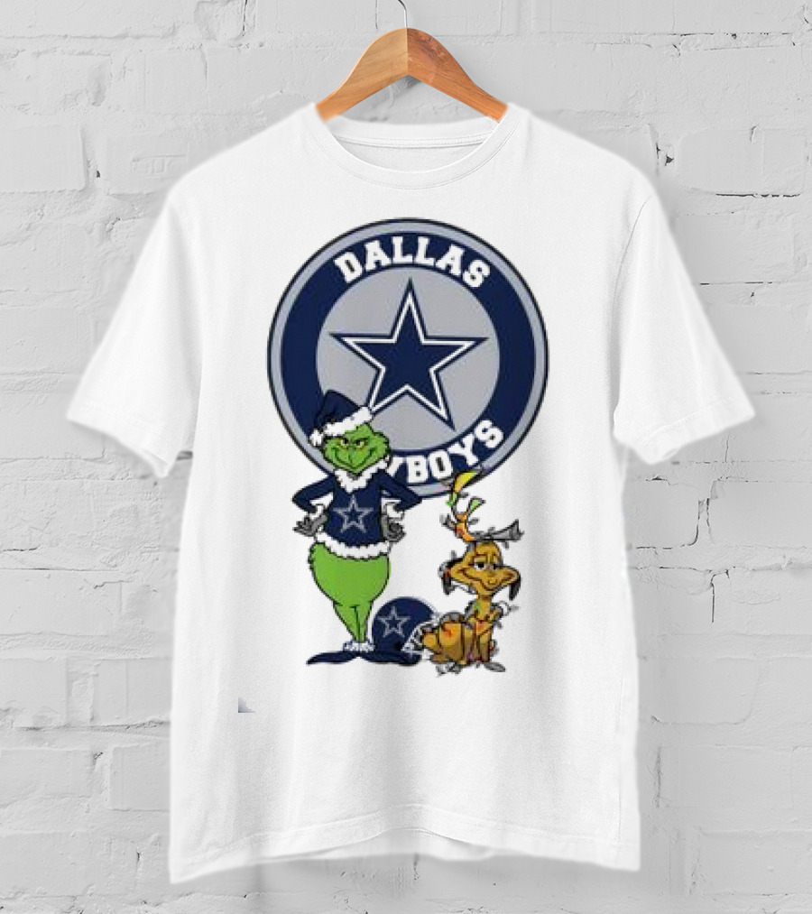 Dallas Cowboys Grinch And Max Merry Christmas T-Shirt