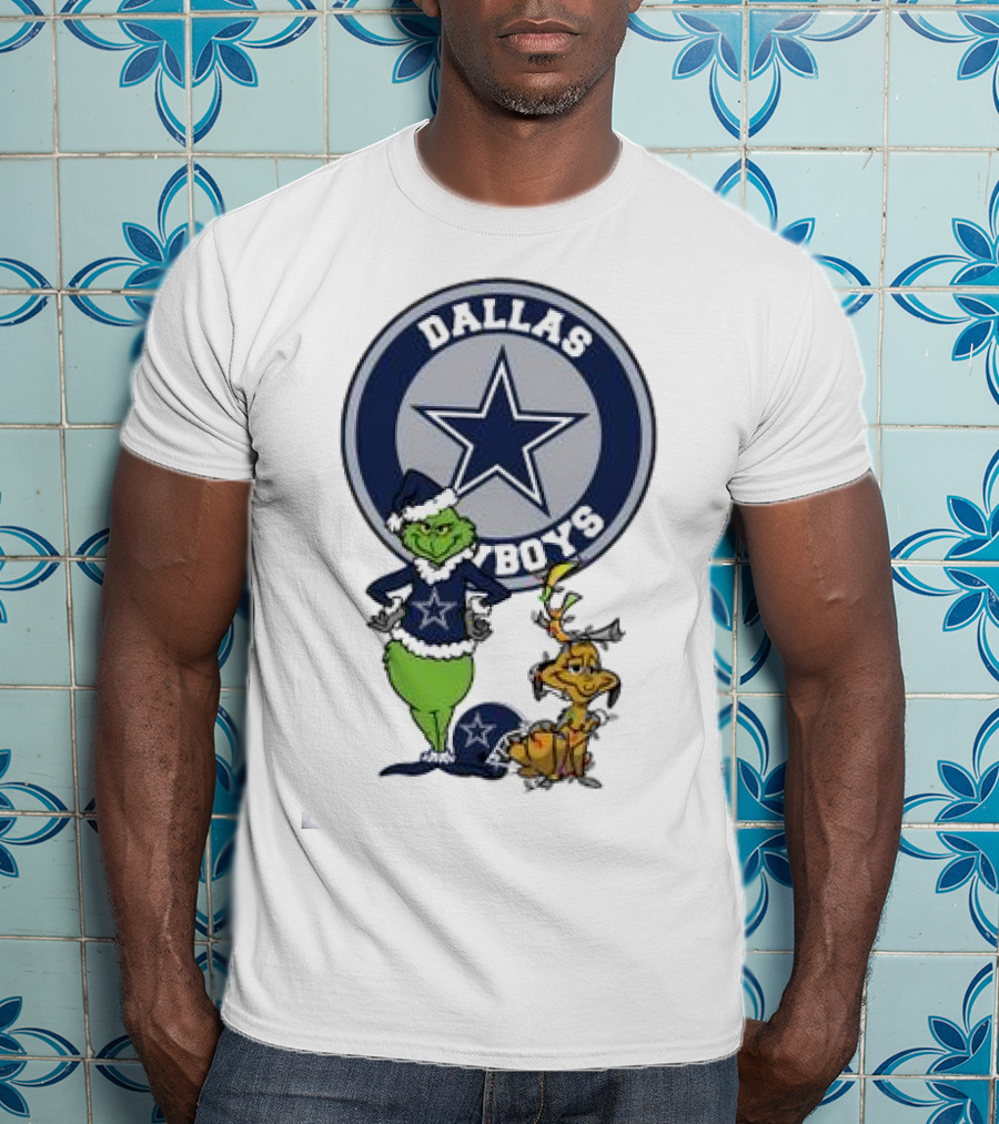 Dallas Cowboys Grinch And Max Merry Christmas T-Shirt