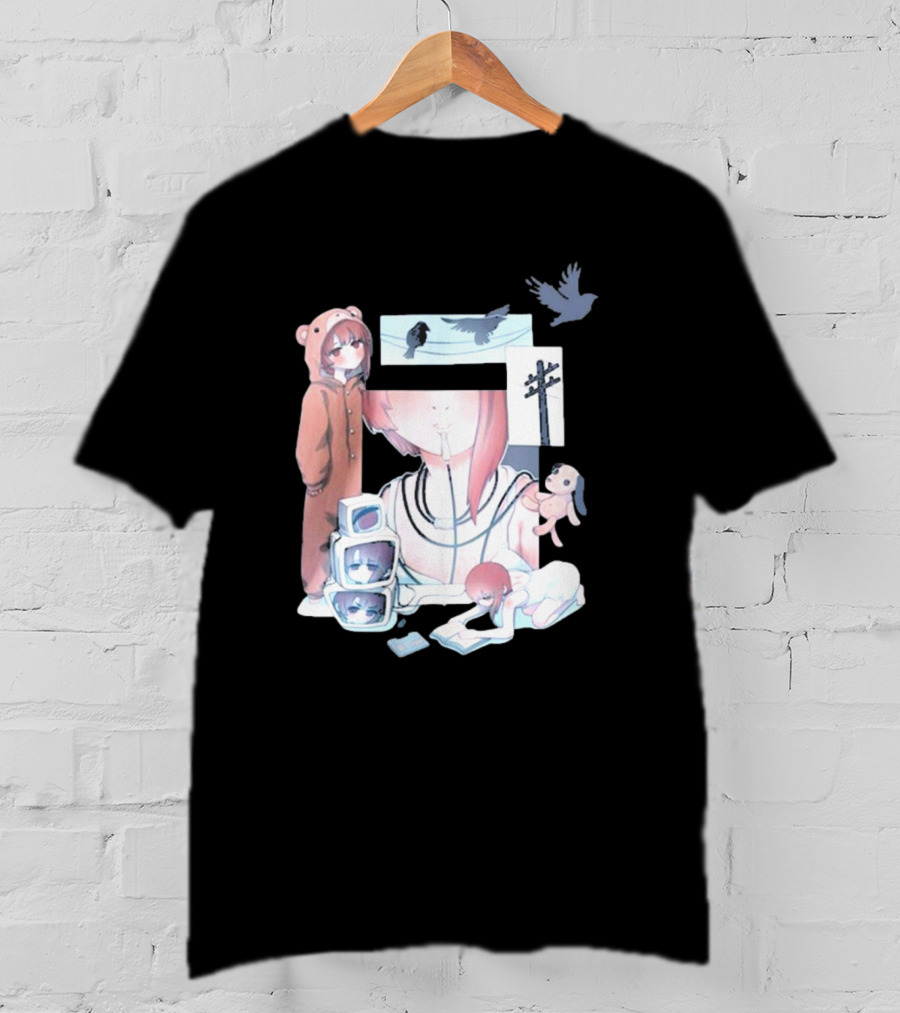 Serial Experiments Lain Surreal Imagery With Teddy Suit And Vintage Electronics T-Shirt