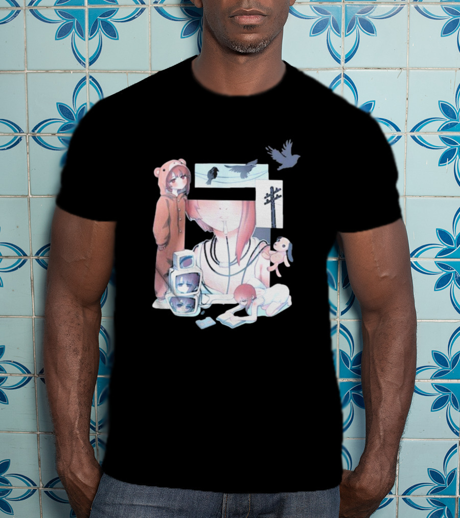 Serial Experiments Lain Surreal Imagery With Teddy Suit And Vintage Electronics T-Shirt