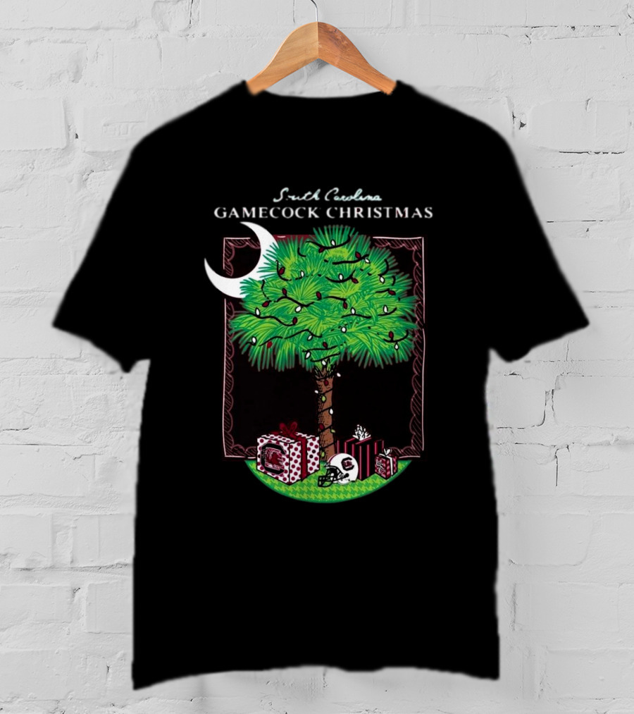 South Carolina Gamecock Christmas Palm Tree Presents Garnet T-Shirt