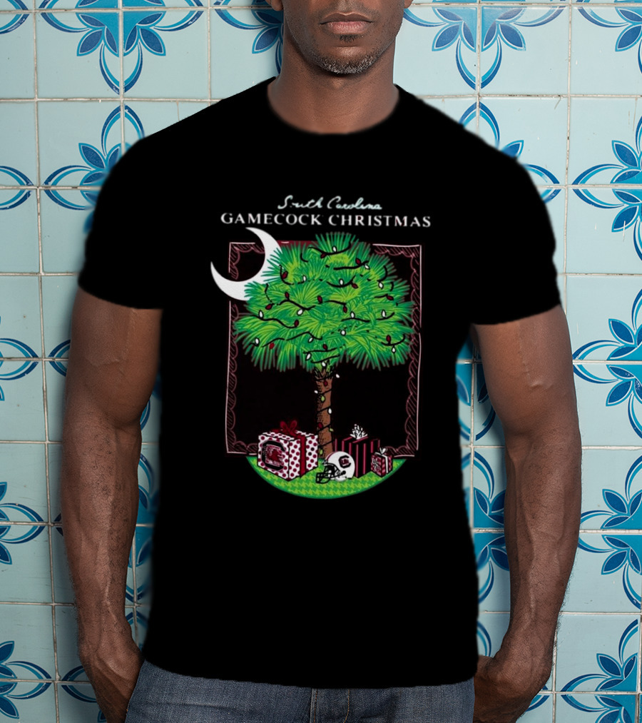 South Carolina Gamecock Christmas Palm Tree Presents Garnet T-Shirt