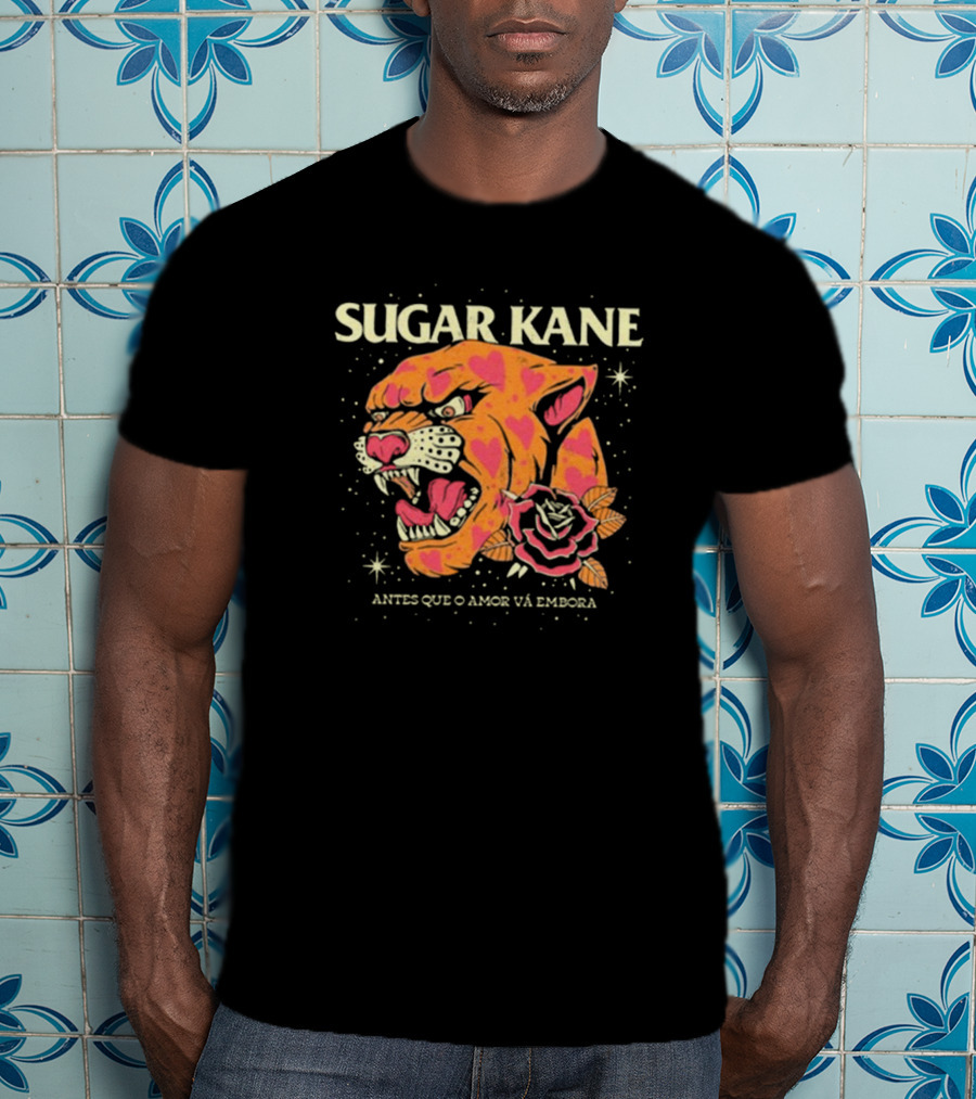 Sugar Kane Antes Que O Amor Vá Embora New Panther Rose T-Shirt