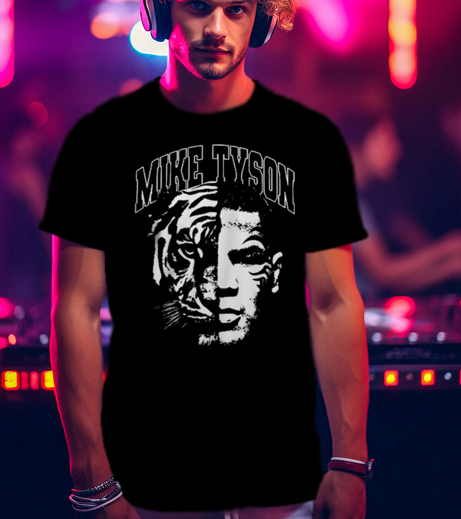 Mike Tyson Tiger Split Face T-Shirt