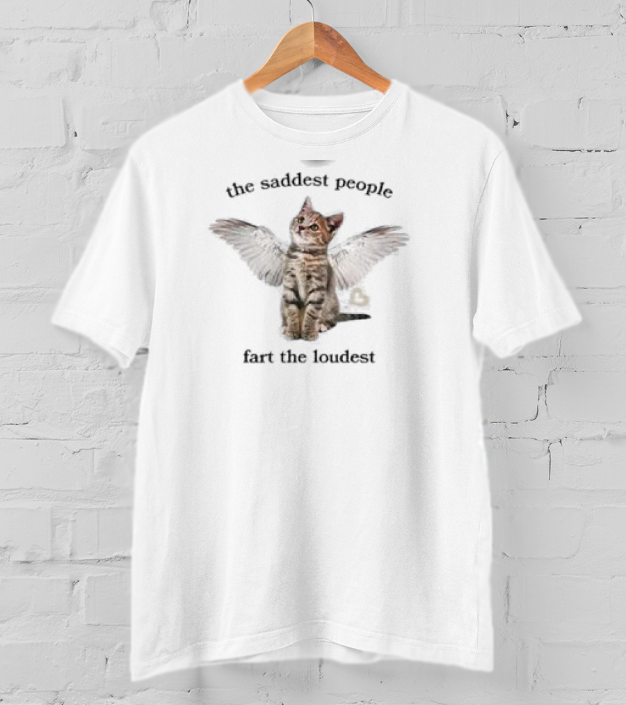 The Saddest People Fart The Loudest Angel Cat T-Shirt