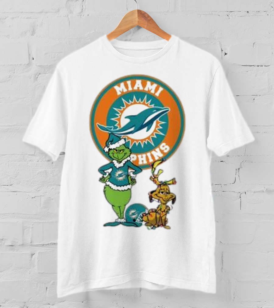 Grinch Max Miami Dolphins Merry Christmas T-Shirt