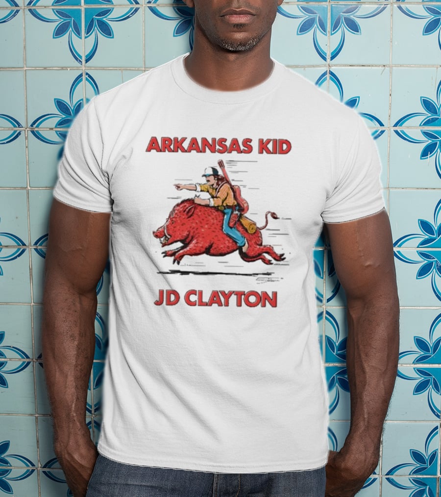 JD Clayton Arkansas Kid Riding Wild Hog Tour T-Shirt