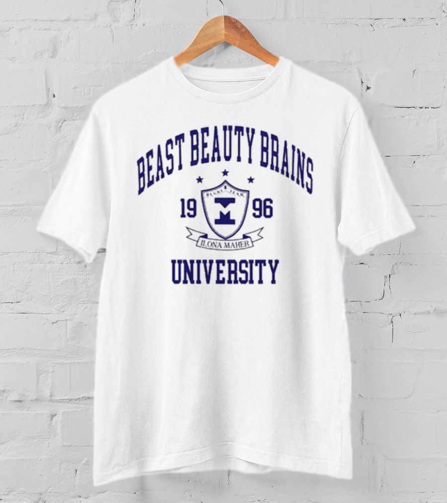 Beast Beauty Brains Ilona Maher 1996 University Crest T-Shirt
