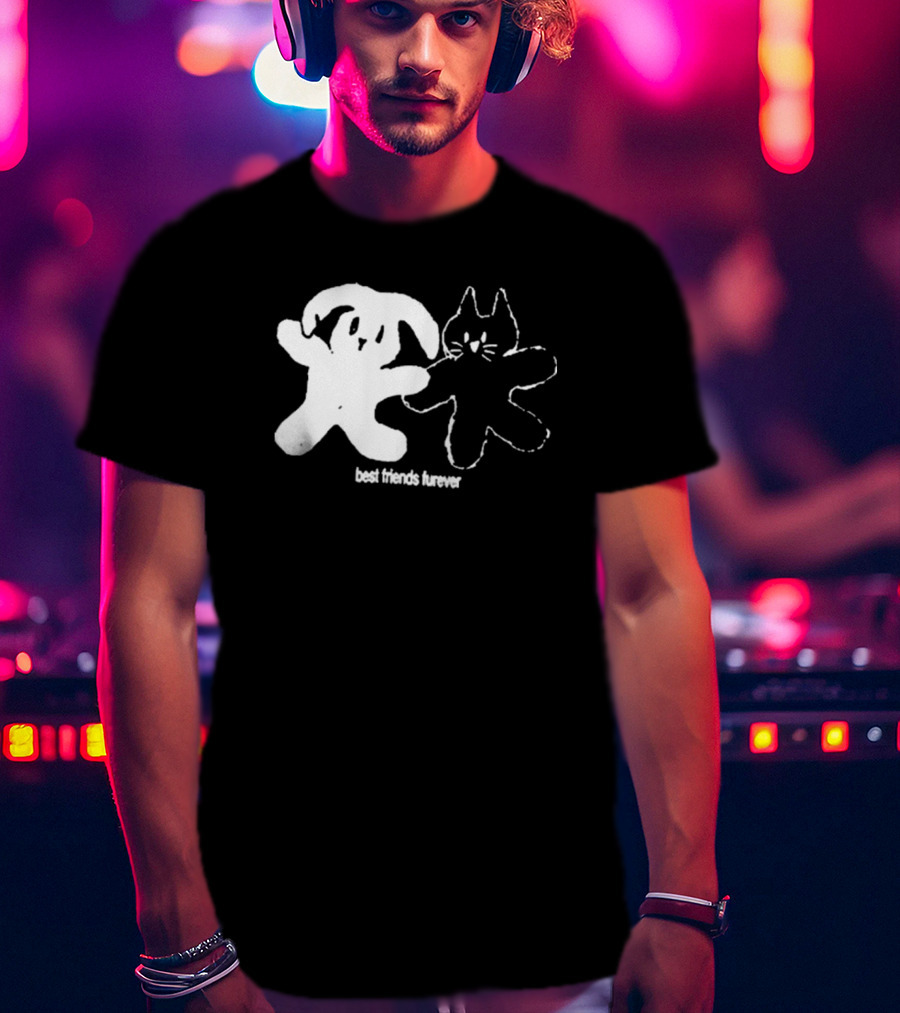 Angeltype Best Friends Furever Puppy And Kitten Duo T-Shirt