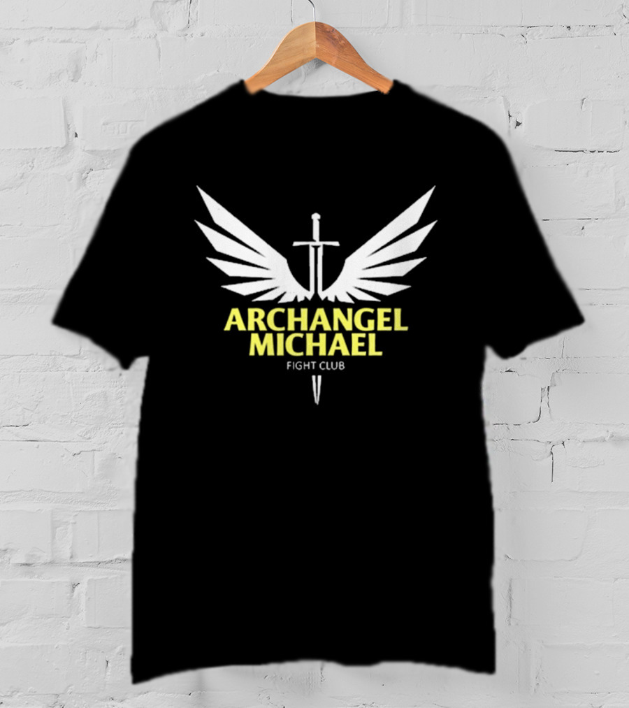 Archangel Michael Sword Wings Emblem Fight Club T-Shirt