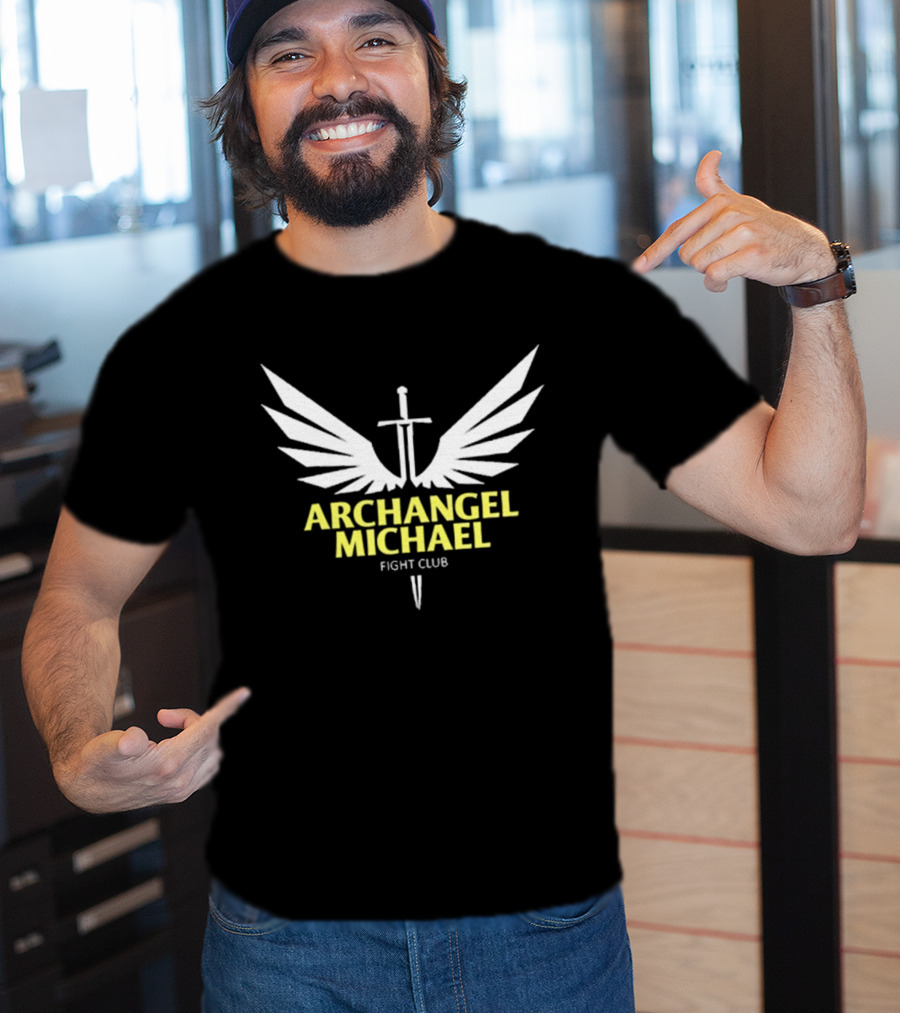 Archangel Michael Sword Wings Emblem Fight Club T-Shirt